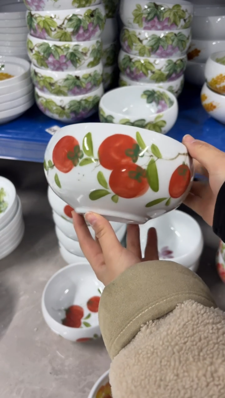 景德镇高温陶瓷食品级手绘釉中彩-大窝窝碗