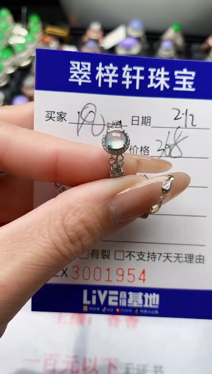 【闪购商品】翡翠戒指银S925镶嵌/1954