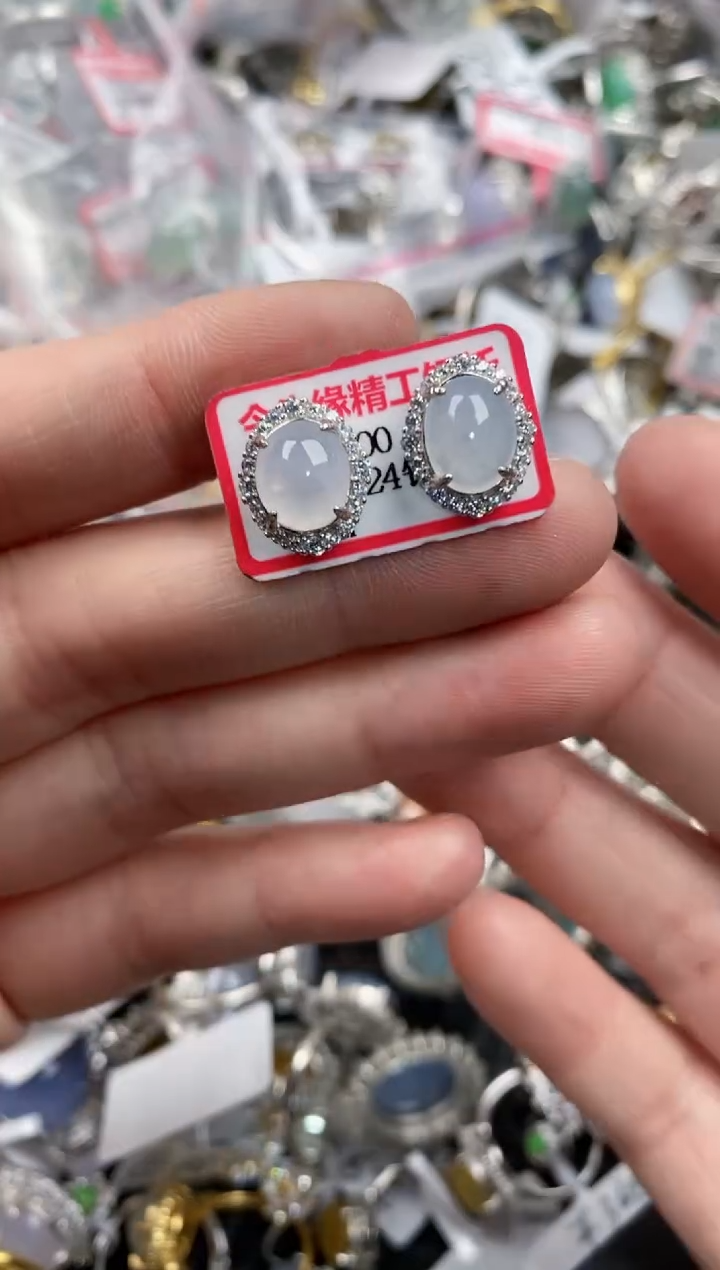 银S925镶嵌戒指翡翠555              4