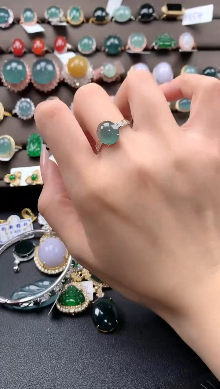 【闪购商品】翡翠戒指银S925镶嵌432434