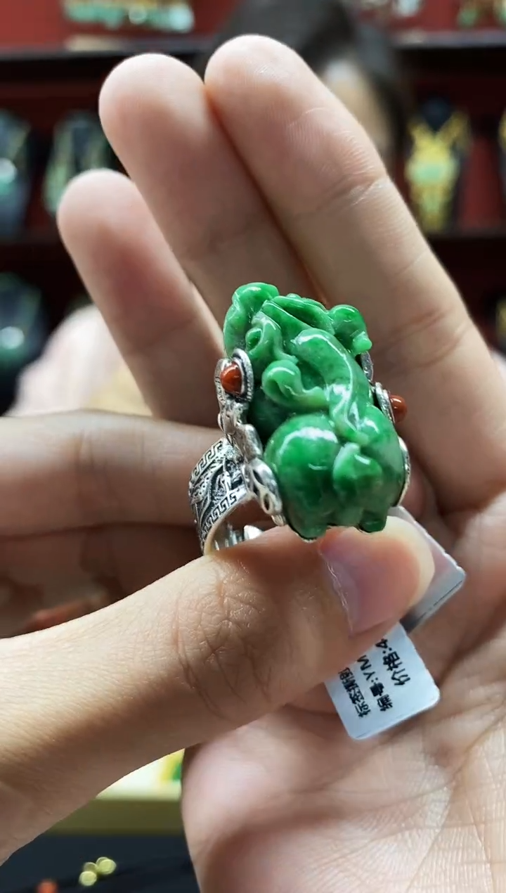 颈饰未镶嵌翡翠戒指