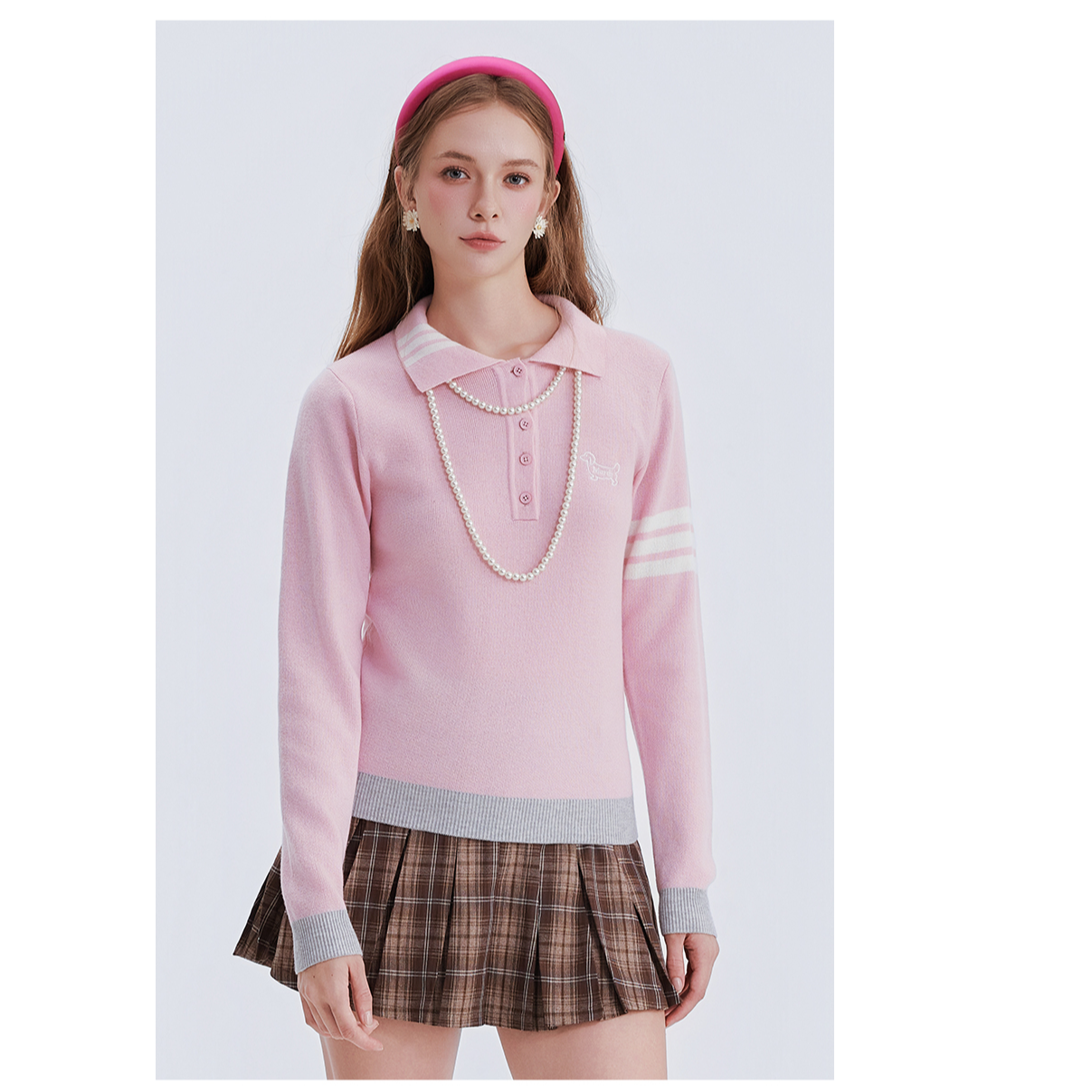 Mardi【粉茸】冬季新品长袖极简风时尚百搭套头甜美毛衫毛针织衫