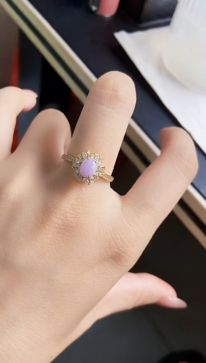 翡翠戒指银S925镶嵌12