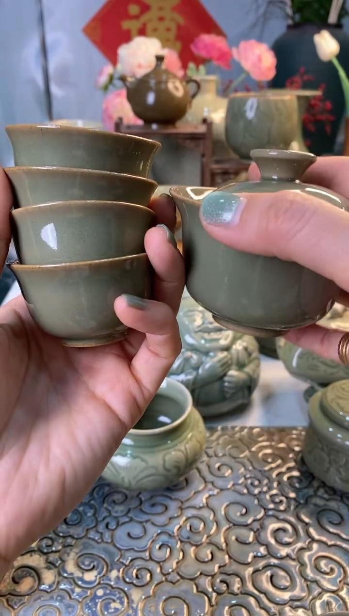 【闪购商品】黑泥 素面盖碗【加】四杯 特价