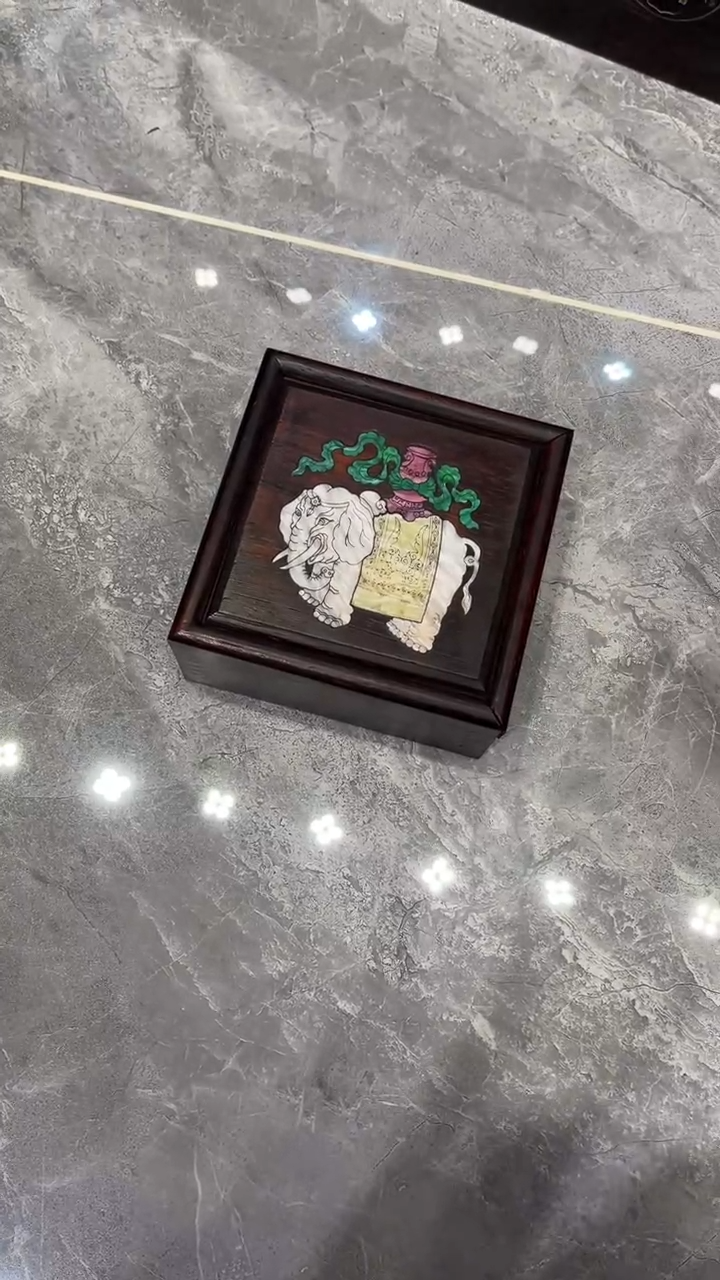 木吉祥如意方形抽拉盒