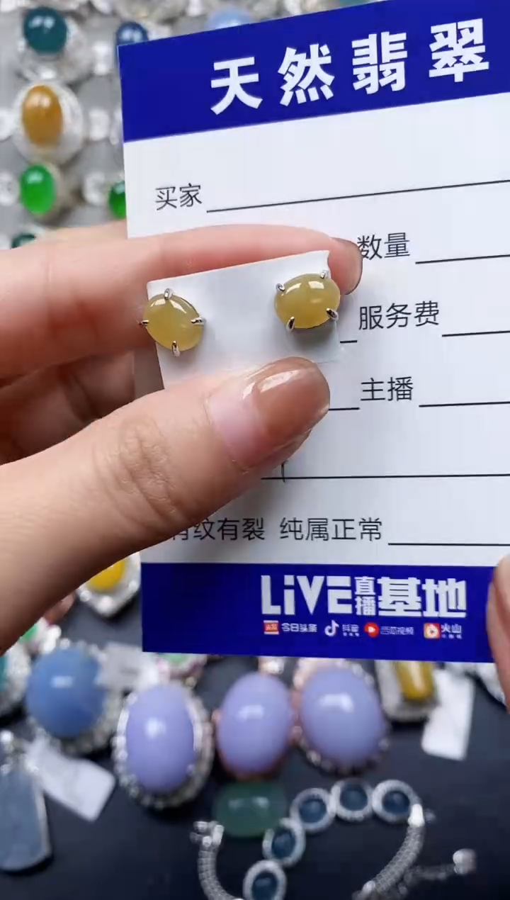 【闪购商品】翡翠耳饰银S925镶嵌0174