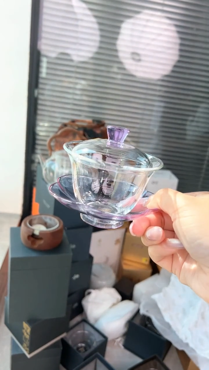 舒文盖碗浅紫色   