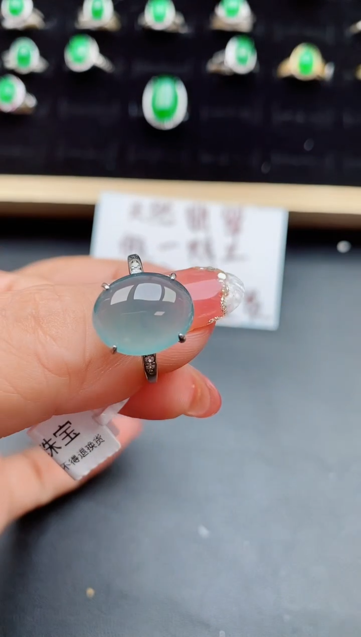 【闪购商品】翡翠戒指银S925镶嵌05800