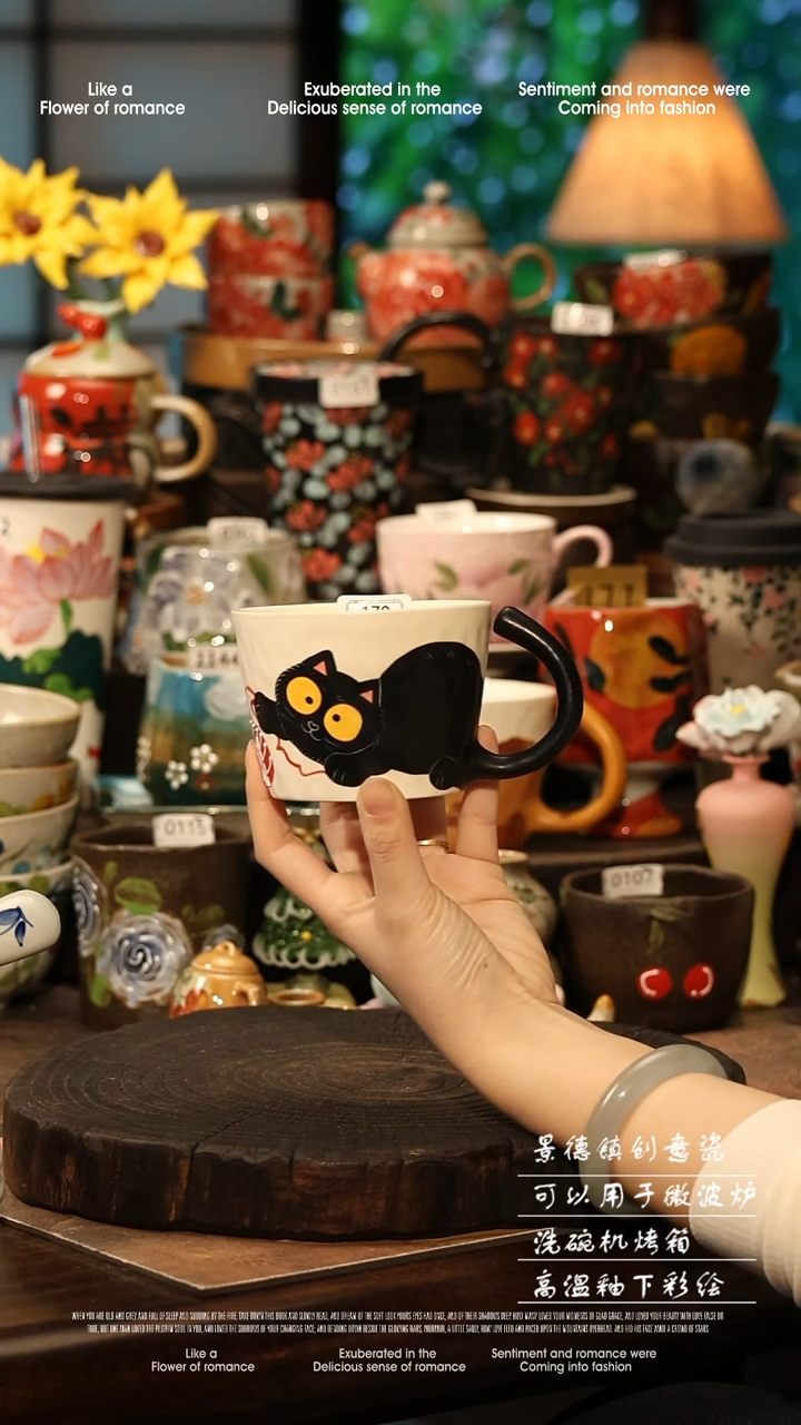 陶瓷景德镇高温釉下彩手工手绘款式@A0763@