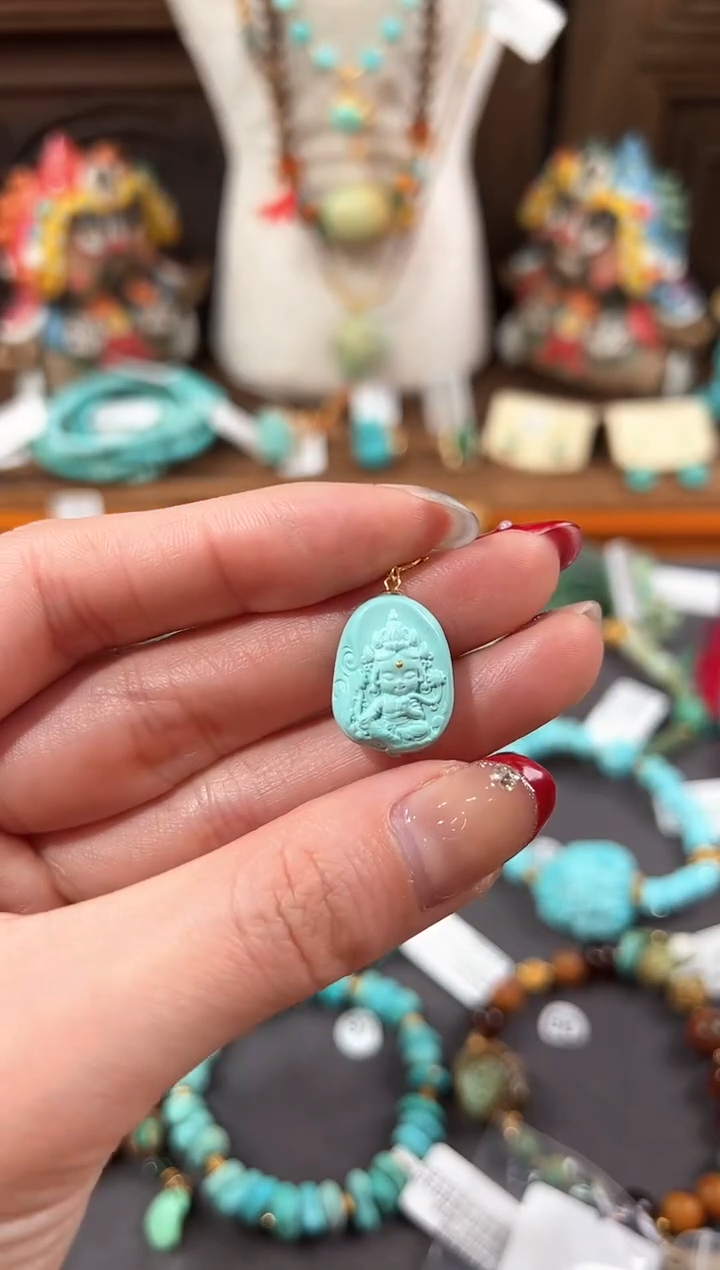 【闪购商品】绿松石提溜18K金镶嵌绿松石提溜