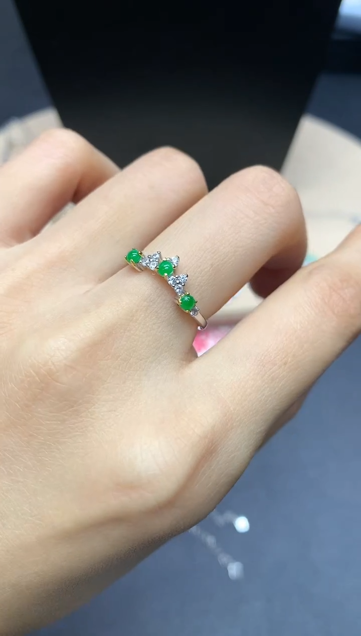 【闪购商品】翡翠戒指银S925镶嵌蛋面【无服务费】