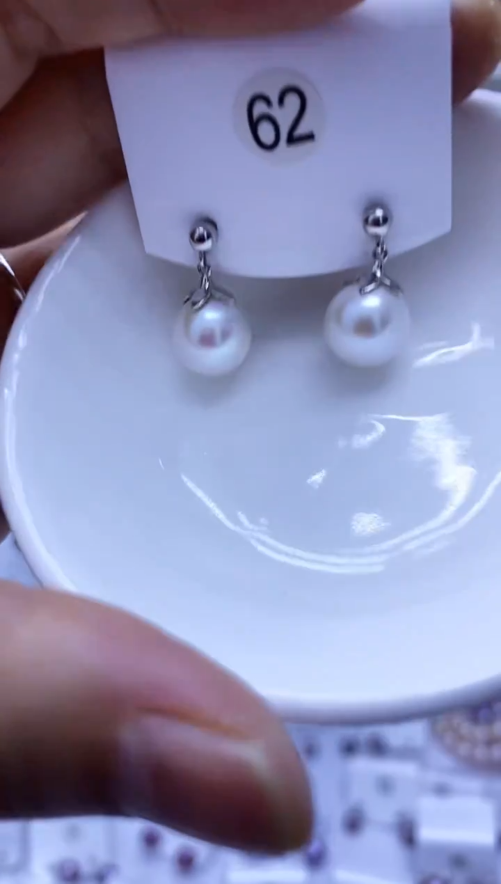 银S925镶嵌耳饰淡水珍珠62