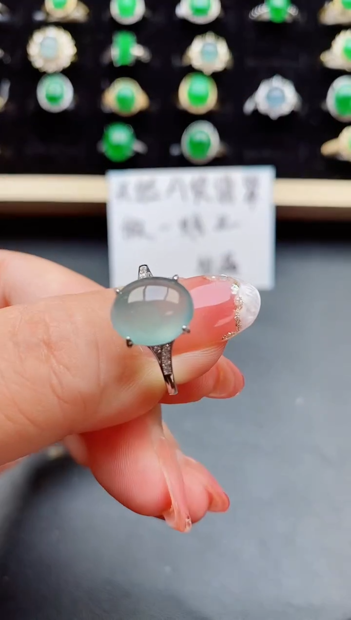 【闪购商品】翡翠戒指银S925镶嵌80800