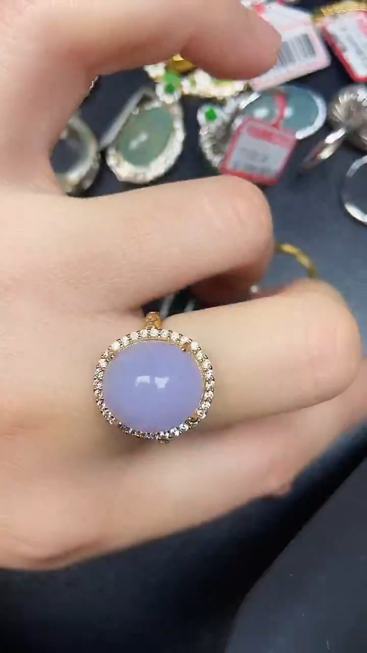 银S925镶嵌戒指翡翠2490