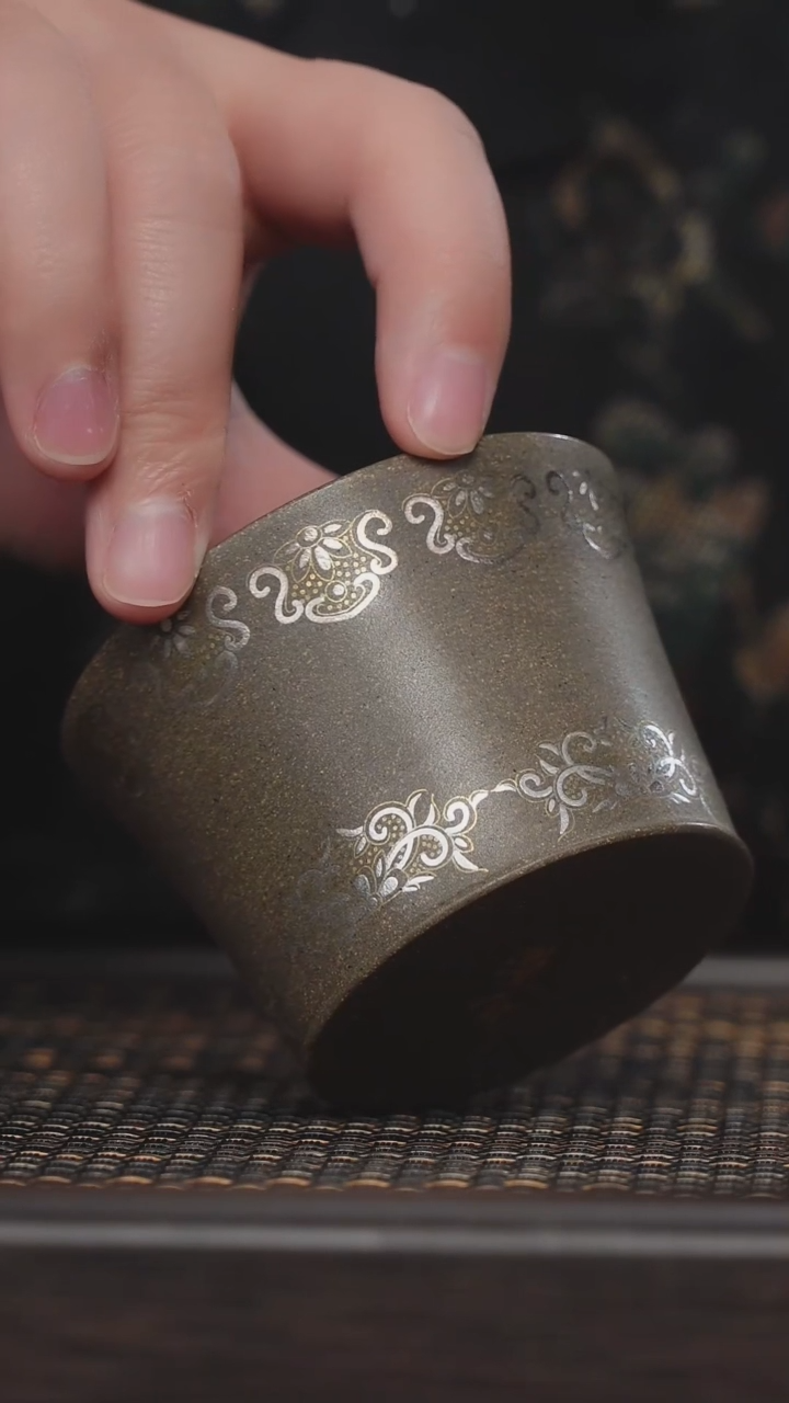 【闪购商品】紫砂茶杯非遗茶器-平底金银措