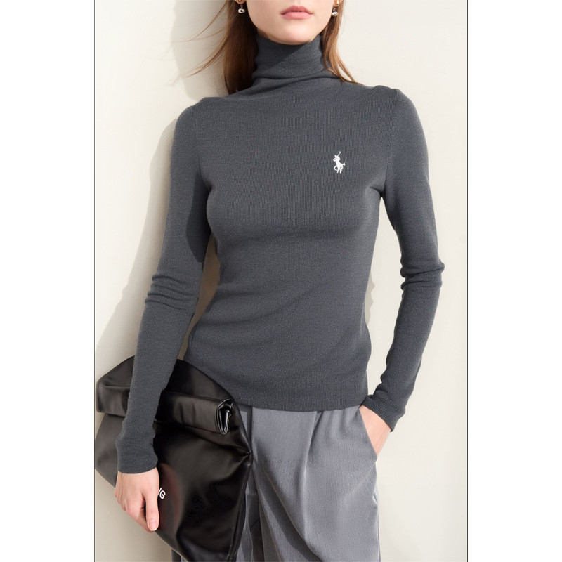 【花蕾蕾】【经典简约】高领小马标针织打底上衣M2510015