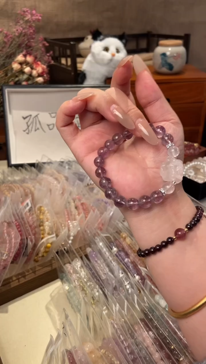 水晶手串未镶嵌孤品捡漏均匀瑕疵介意勿拍