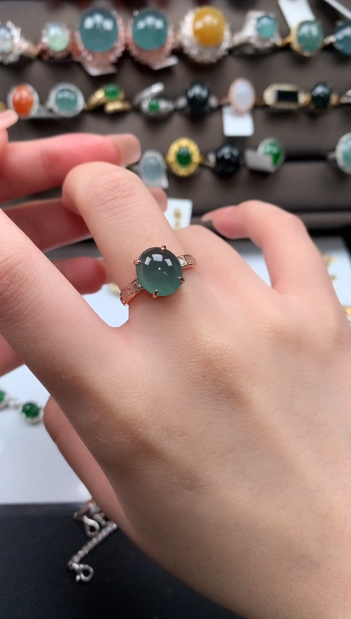 【闪购商品】翡翠戒指银S925镶嵌51241