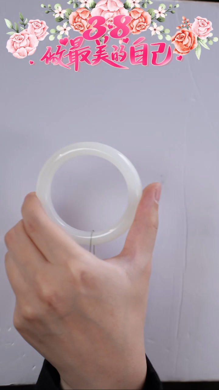 【闪购商品】和田玉手镯未镶嵌56+圈口满羊脂白玉-漏