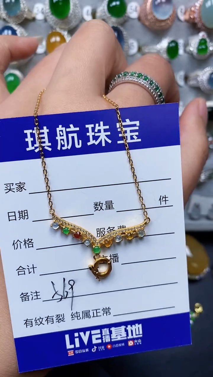 【闪购商品】翡翠颈饰银S925镶嵌0569