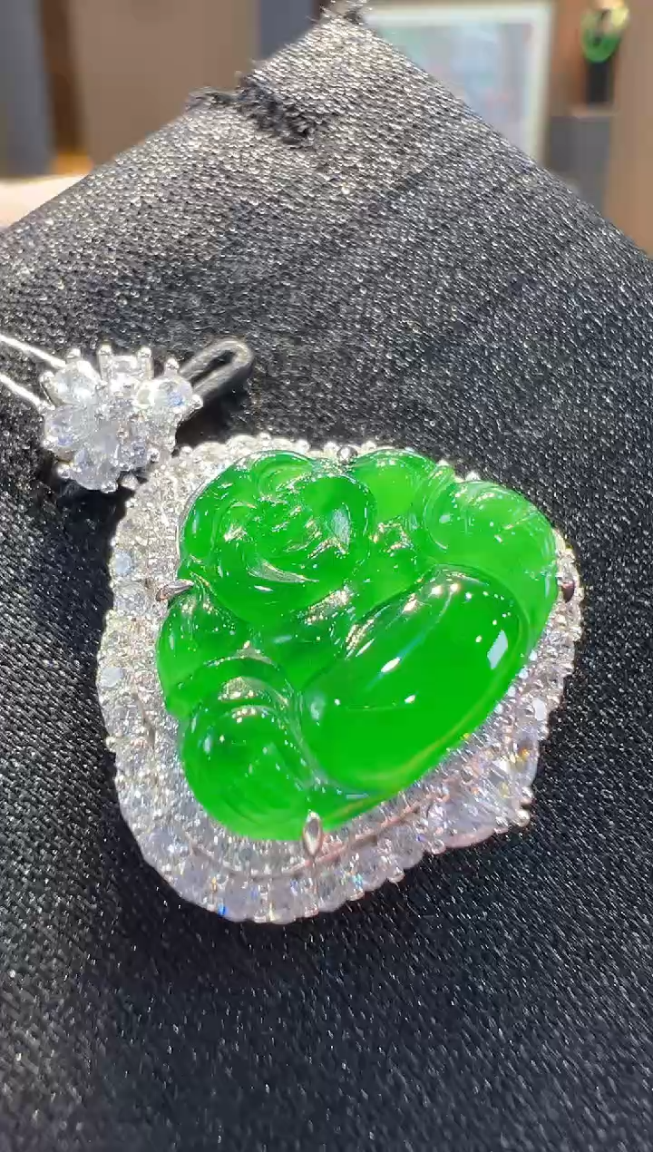 翡翠银S925镶嵌吊坠(不含链)多样性发其一