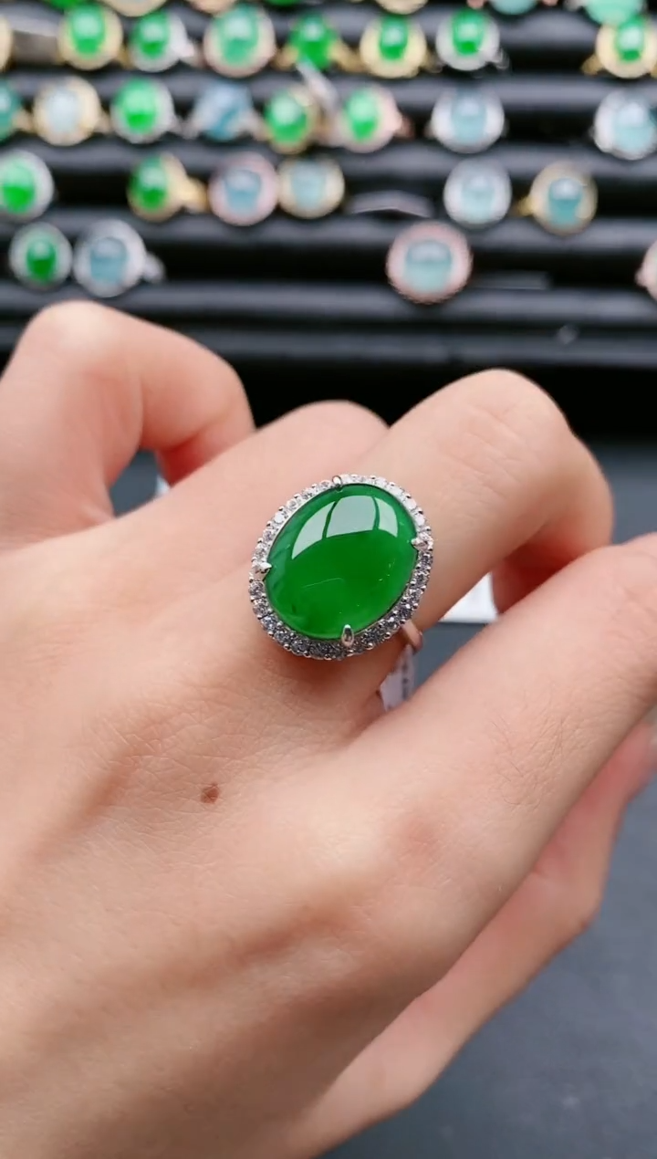 【闪购商品】翡翠戒指银S925镶嵌1111111