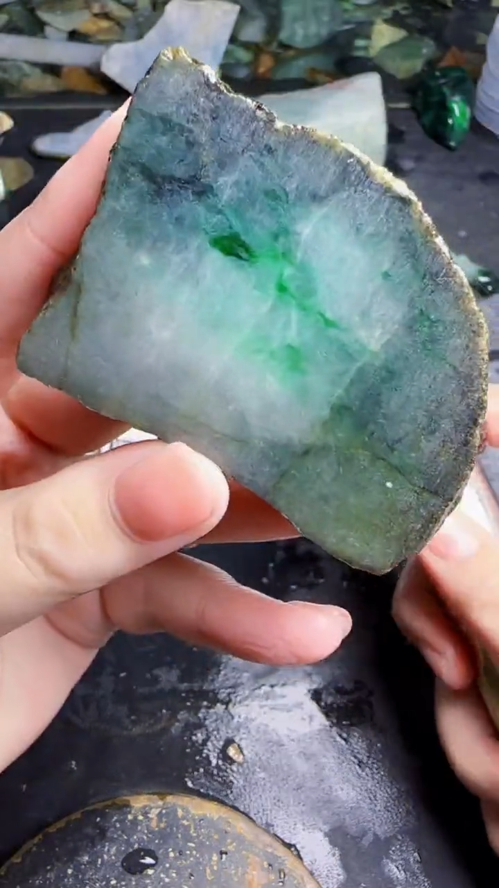 未镶嵌挂件翡翠老*:天然翡翠059