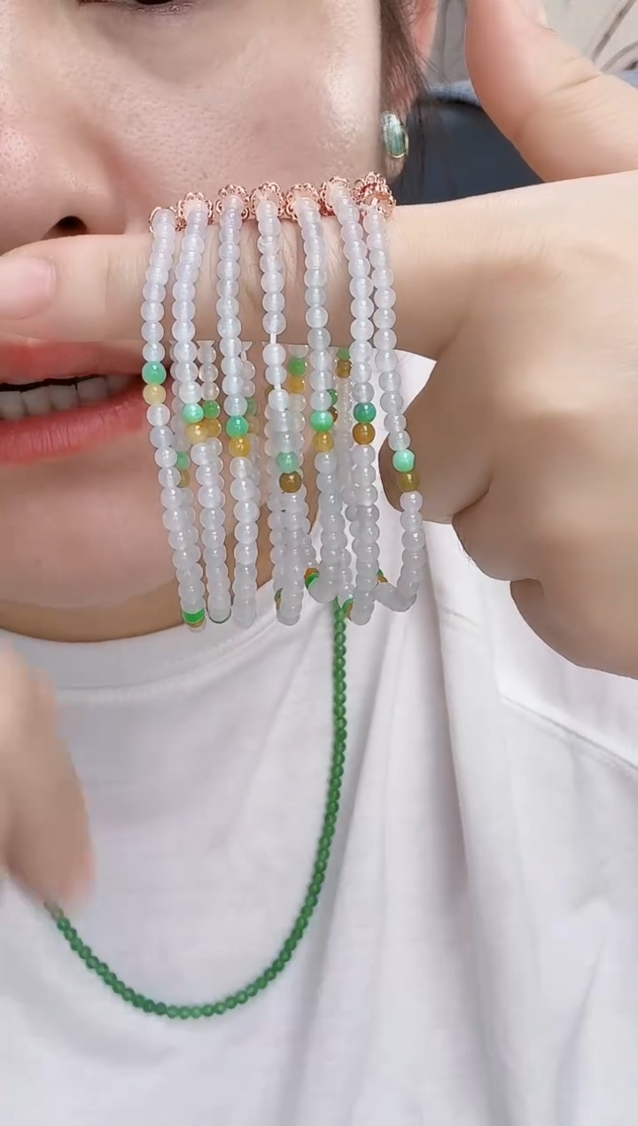 颈饰未镶嵌翡翠翡翠珠珠手串单圈多样性发货