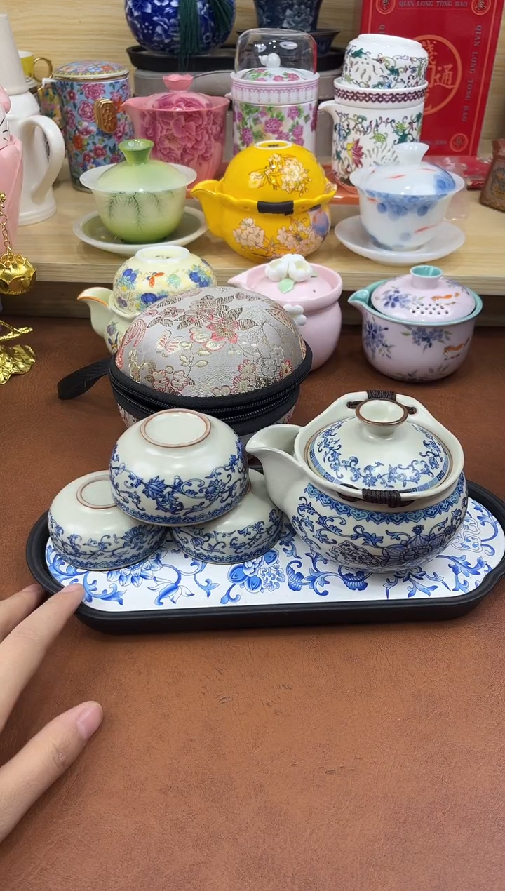 陶陶瓷茶具摆件旅行套组
