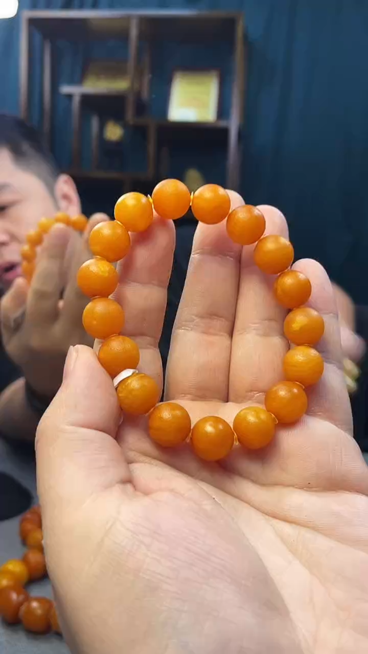 手串琥珀未镶嵌蜜蜡圆珠手串