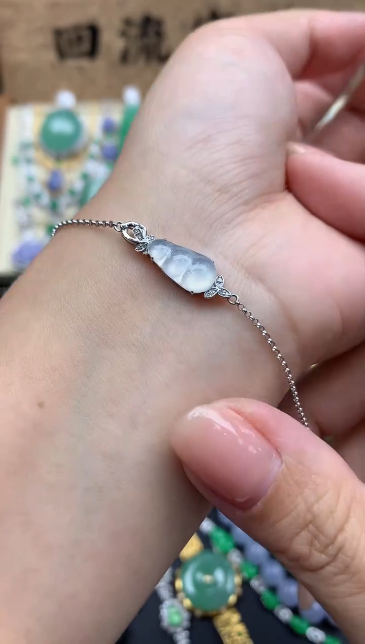 【闪购商品】翡翠手串18K金镶嵌328-中国好珍宝