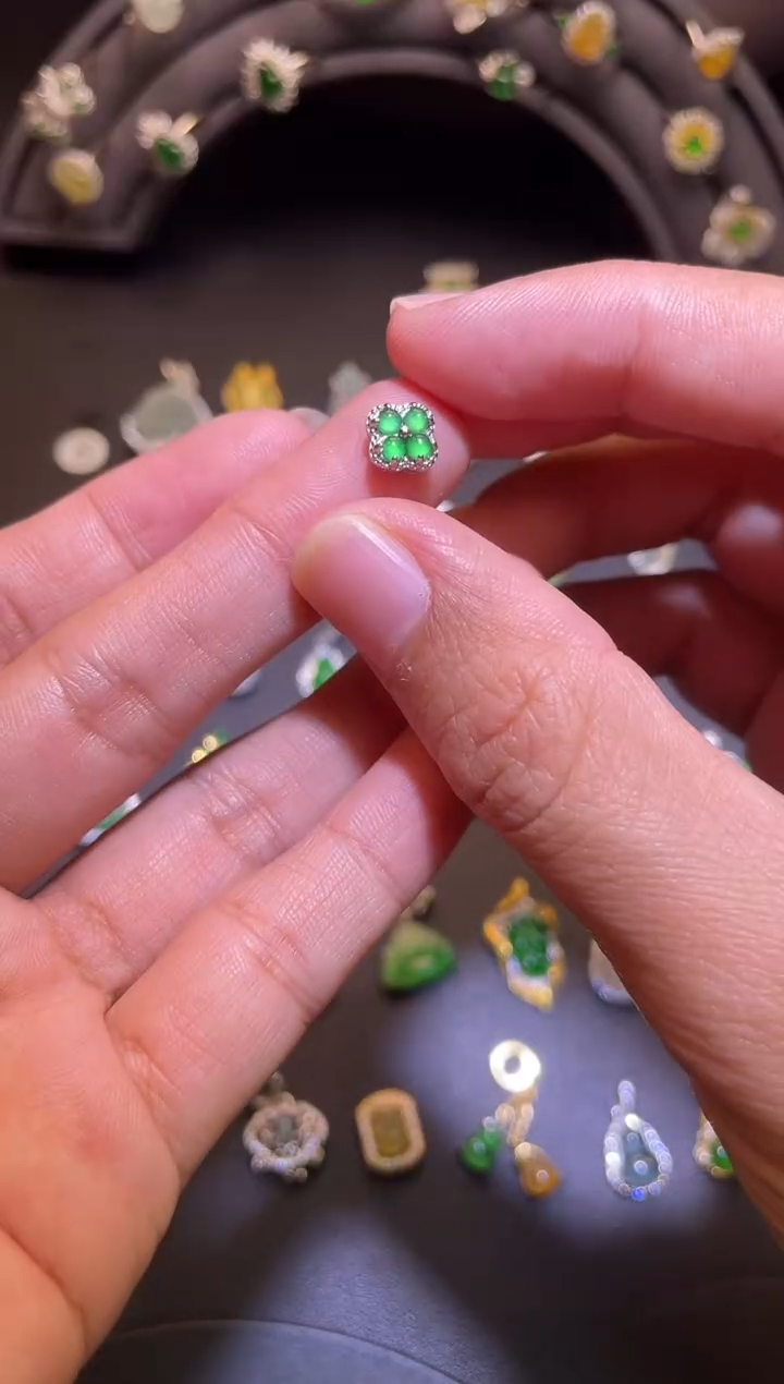 吊坠(不含链)银S925镶嵌翡翠1