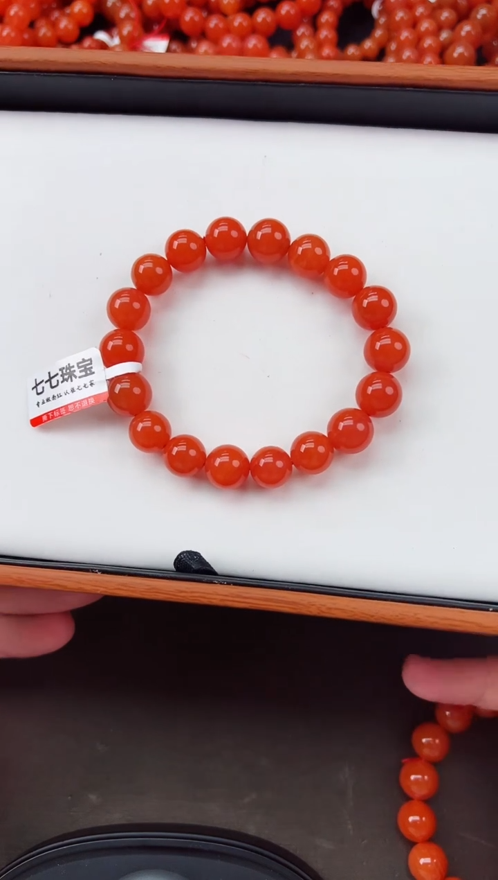 【闪购商品】南红玛瑙手串未镶嵌保山杨柳滴水洞高品亮光手串 11+