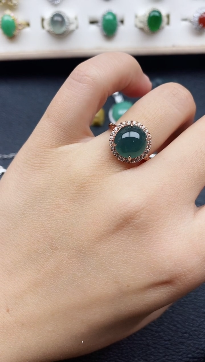 【闪购商品】翡翠戒指银S925镶嵌11111