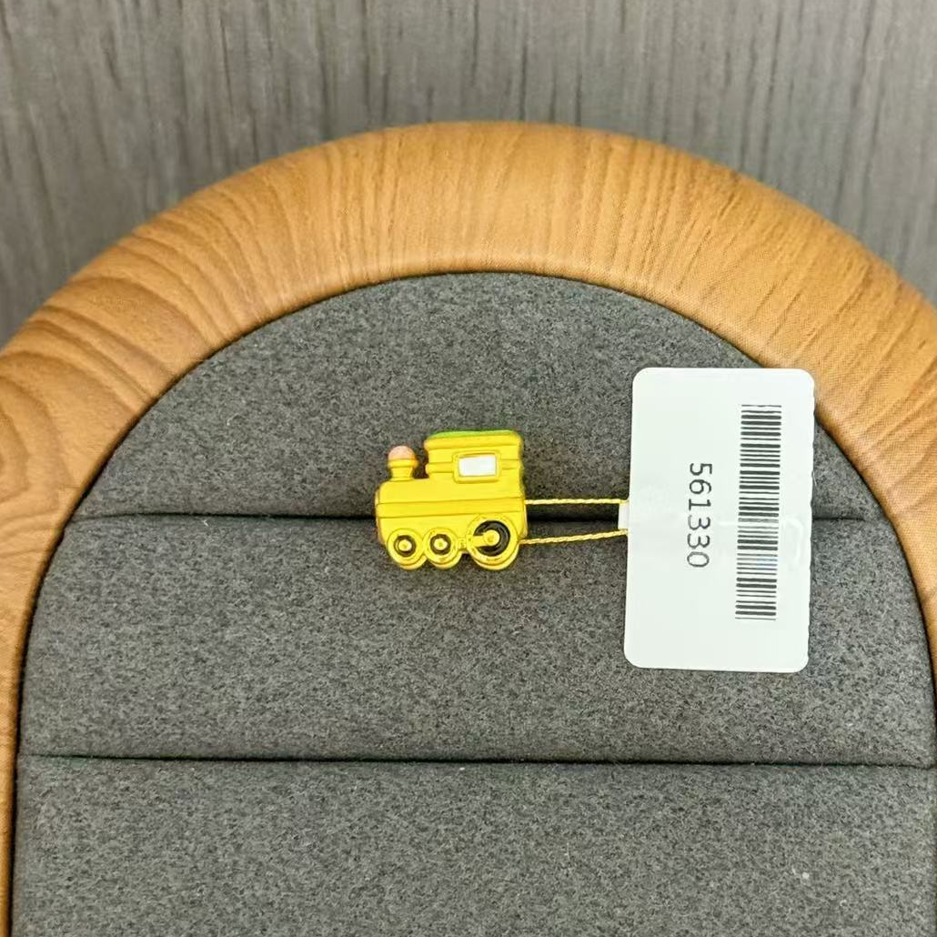 【小鹏黄金】足金999珐琅卡通小火车手编吊坠1.12