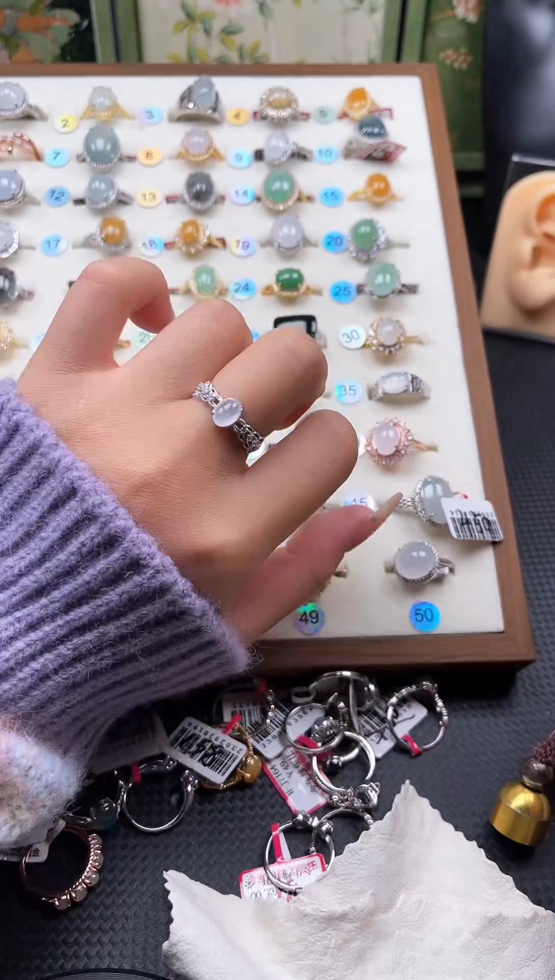 【闪购商品】翡翠戒指银S925镶嵌天然A货翡翠戒指