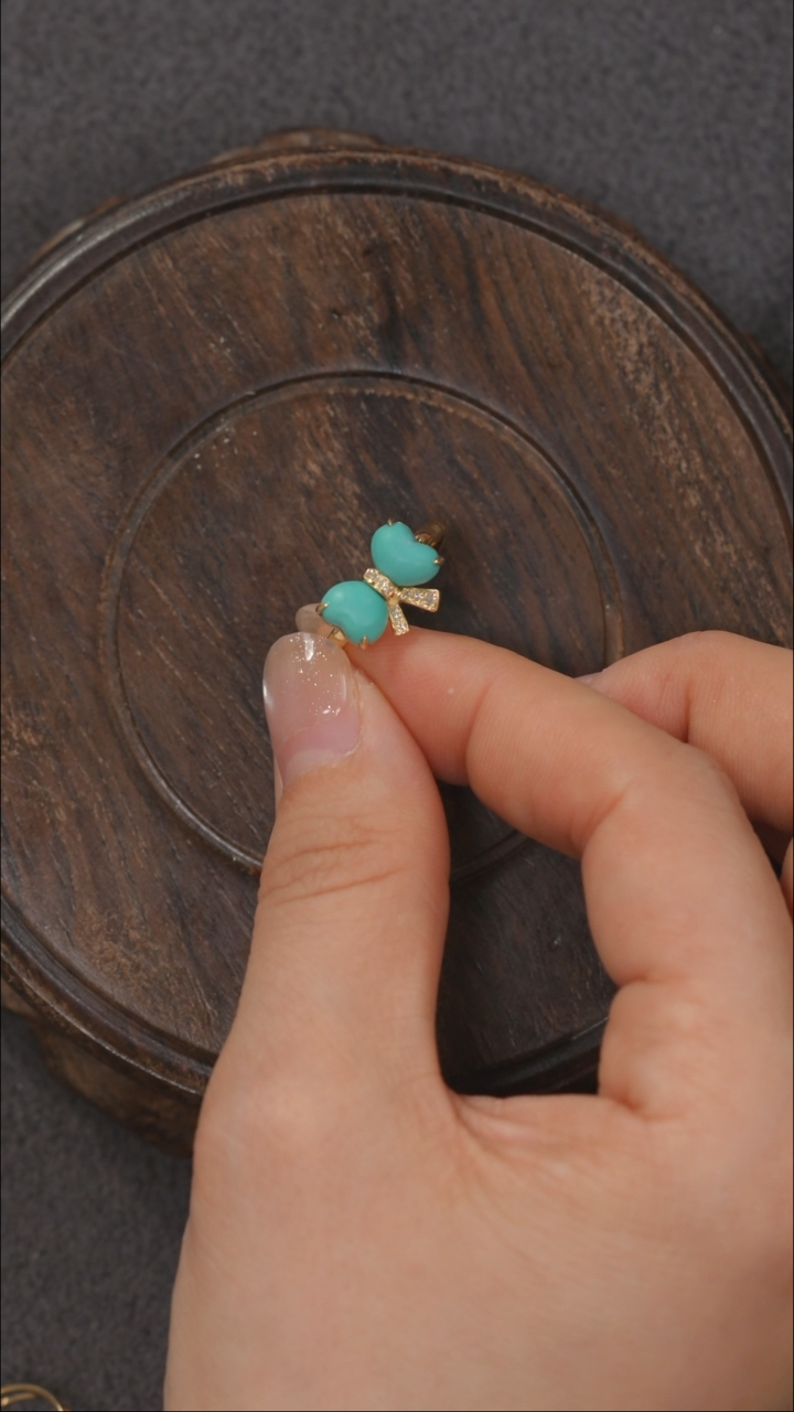 【闪购商品】绿松石戒指18K金镶嵌1