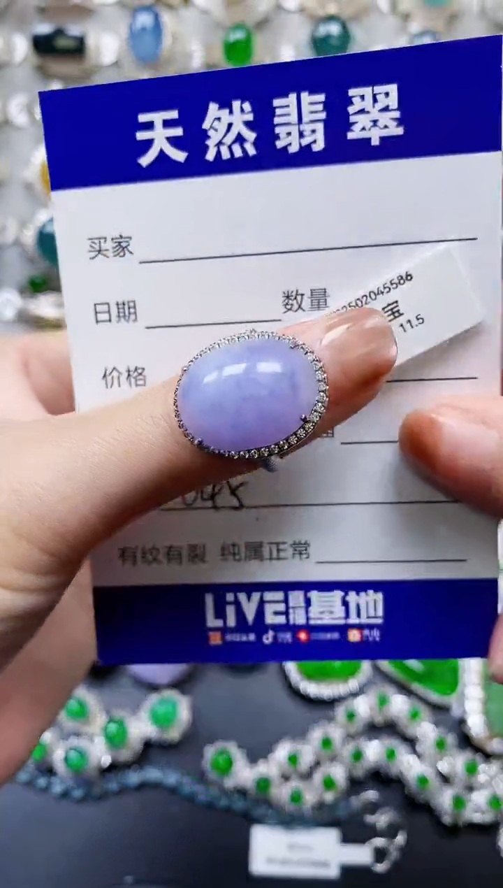 【闪购商品】翡翠戒指银S925镶嵌0645