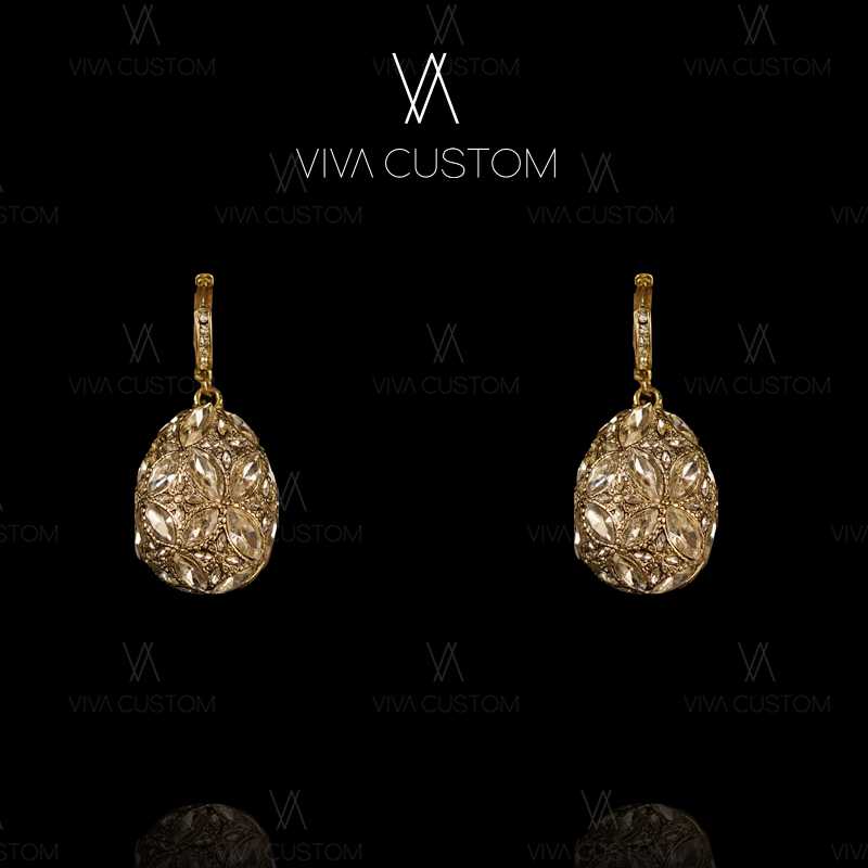 铜合金合成锆石耳饰 气质奢华碎碎冰耳环