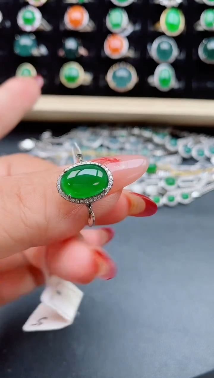 【闪购商品】翡翠戒指银S925镶嵌5080550