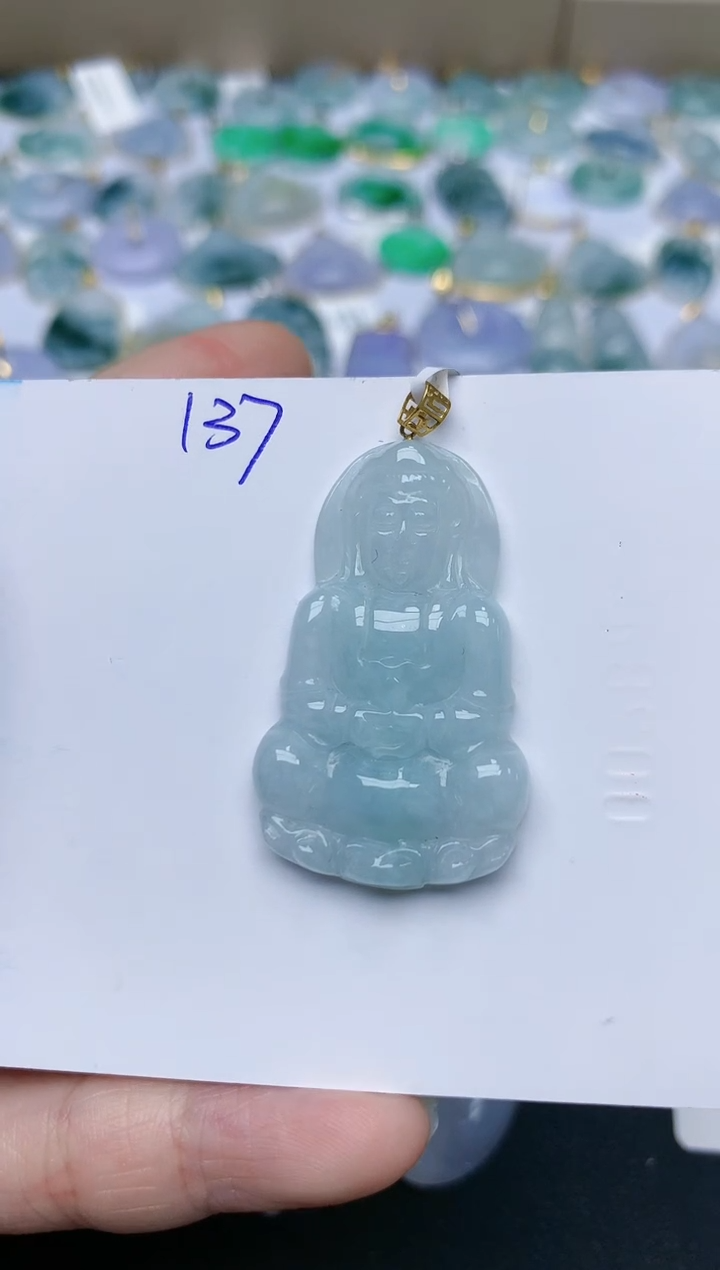 【闪购商品】翡翠颈饰18K金镶嵌天然翡翠A货    