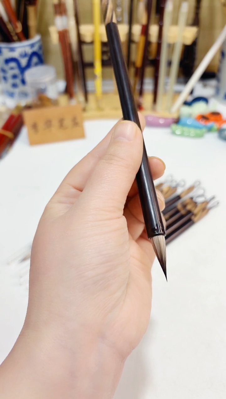 凤尾玄狐 檀木雪狐玄狐小楷寸楷1支 出锋2.2 口径0.6 试墨不售后