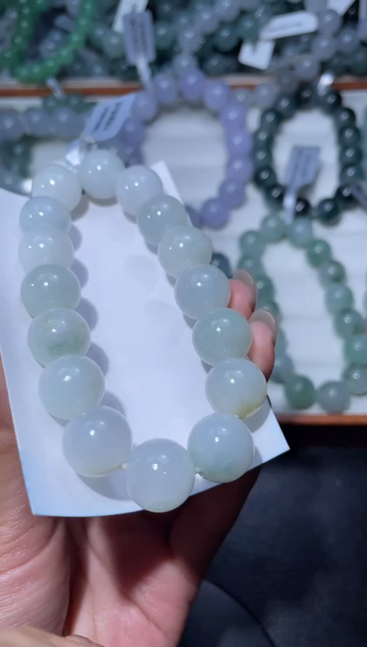 【闪购商品】定制翡翠未镶嵌天然缅甸A货翡翠手串71尺寸卡12.8