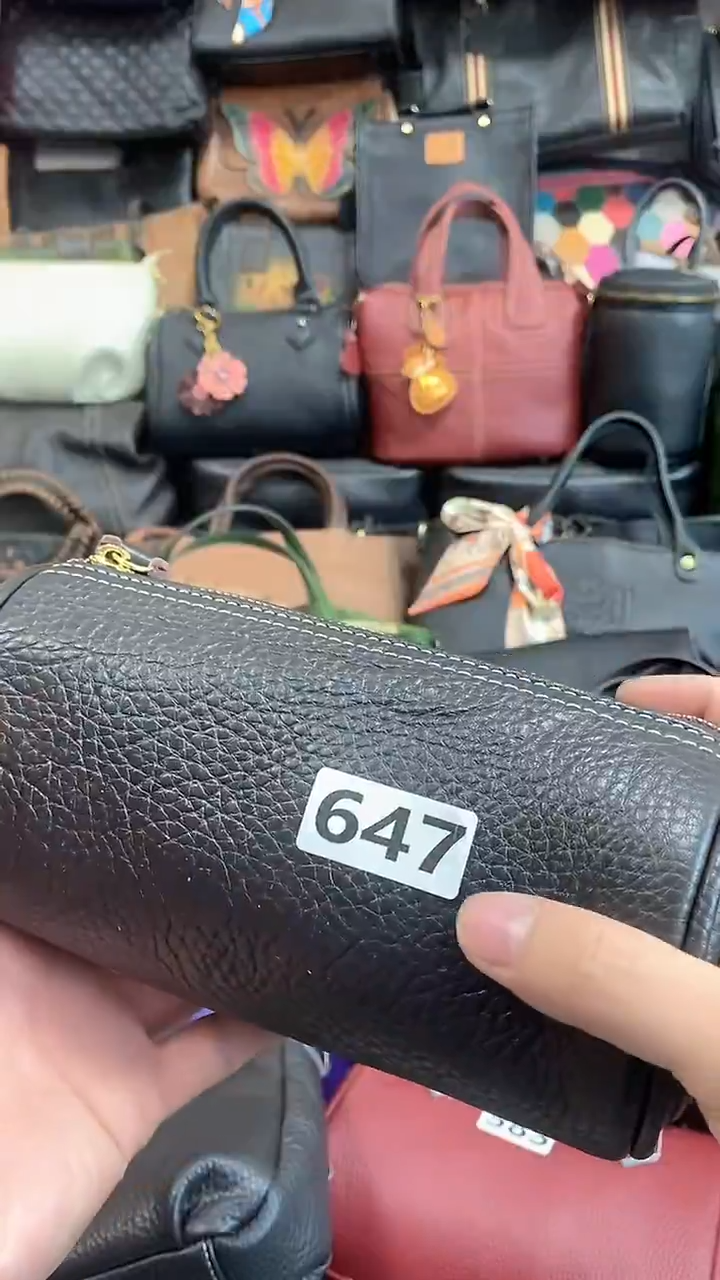 头层牛皮圆筒包647.