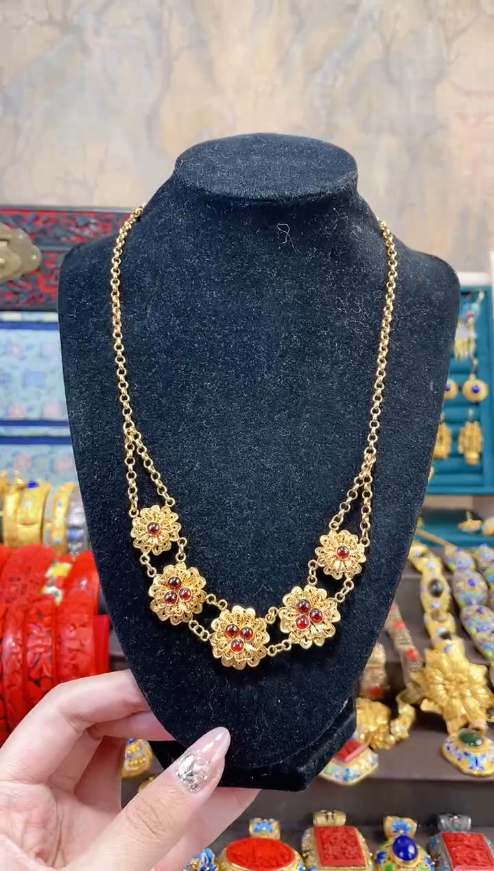 【闪购商品】非遗绝技花丝镶嵌项链