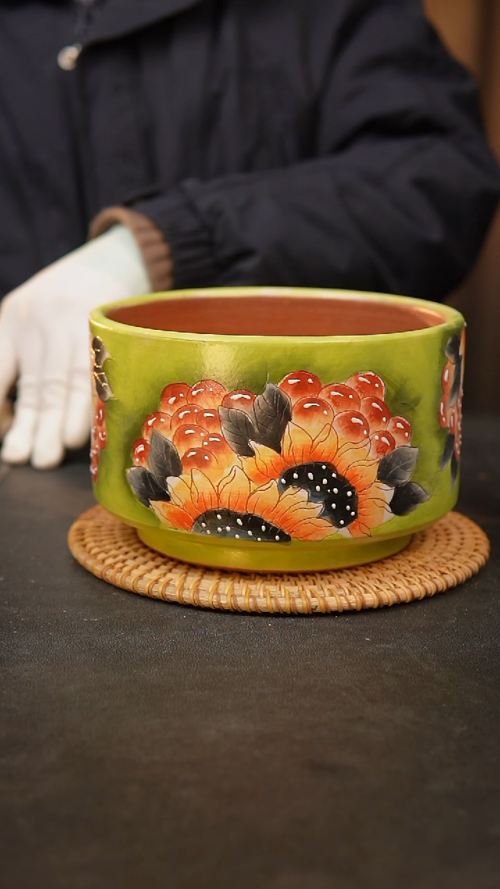 【闪购商品】瓷片泥泥手工花盆