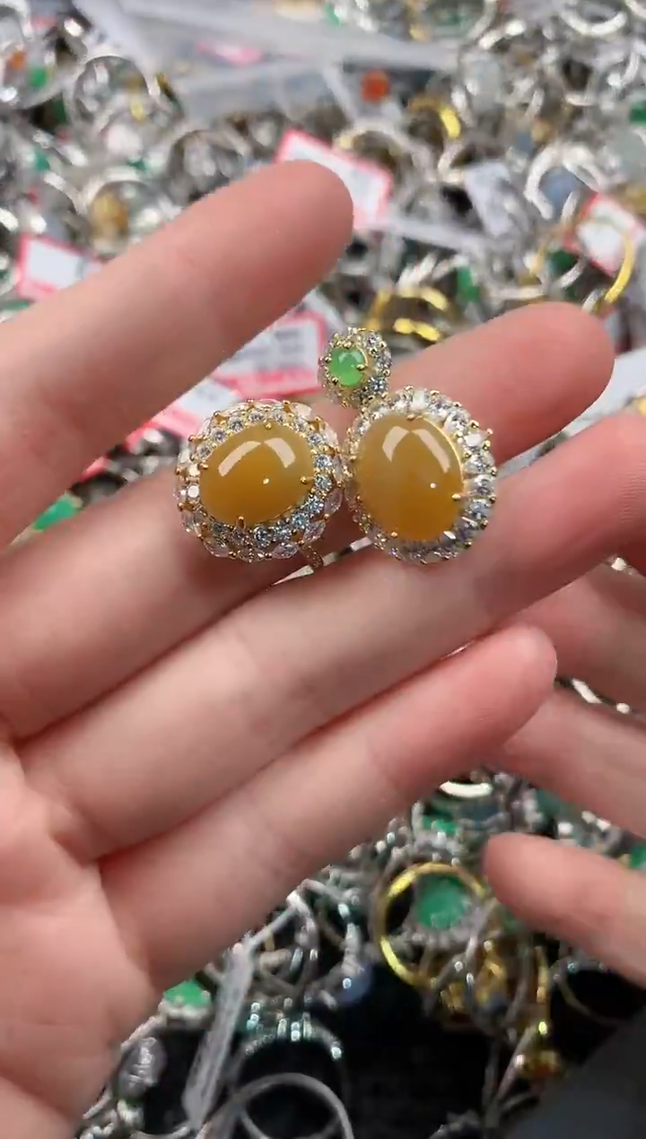 银S925镶嵌戒指翡翠10                  2
