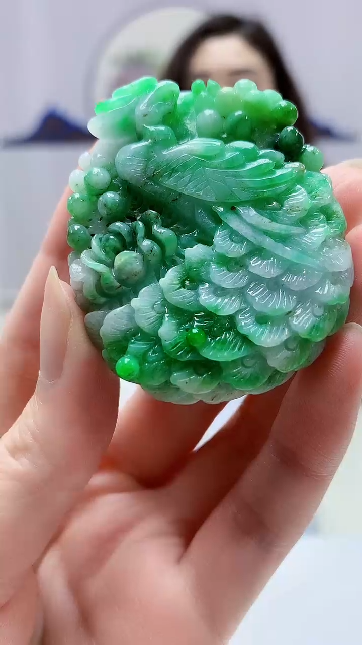 【闪购商品】定制翡翠未镶嵌4829zm-毛货挂件36凤凰