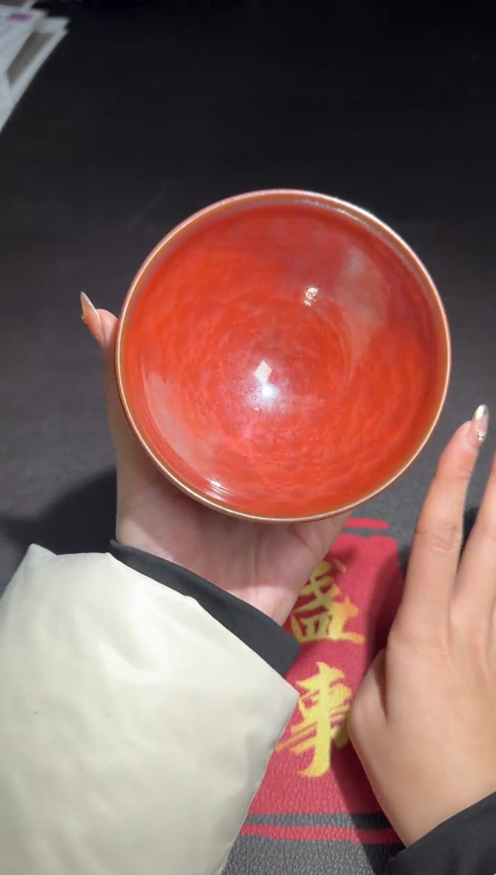 茶盏廖设生柿红祥云52