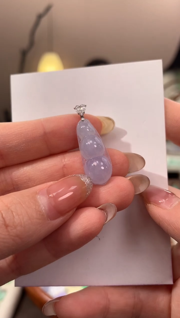 【闪购商品】翡翠颈饰18K金镶嵌天然缅甸a货翡翠